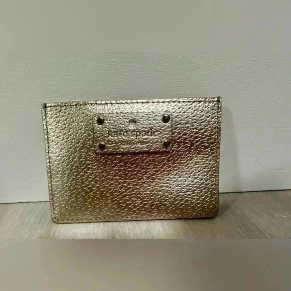 Kate Spade Rose Gold Metallic Card Holder Wallet - Picture 3 of 5
